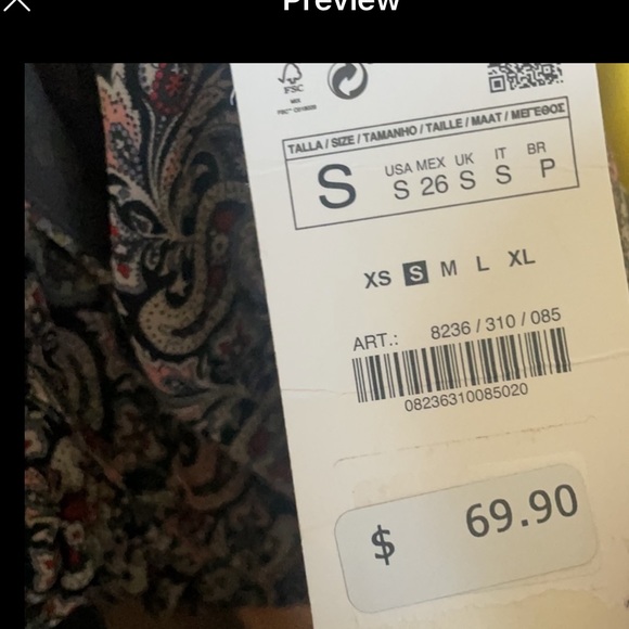 ZARA  printed mini dress - Picture 4 of 11